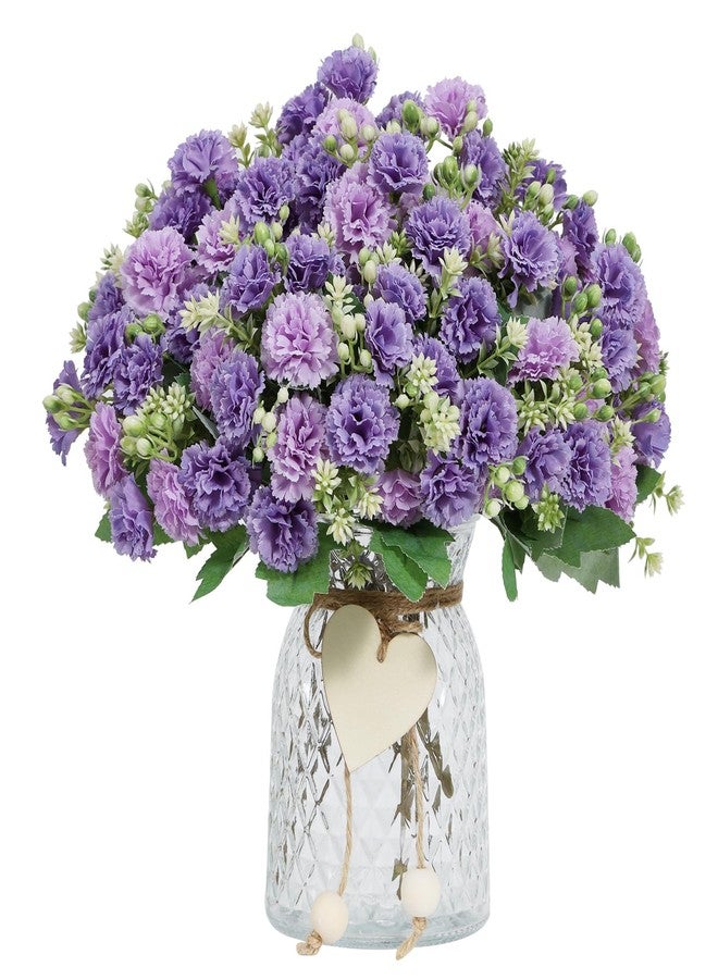 DuHouse Carnation Artificial Flowers,6 Bundles Small Bulk Fake Flower with Stems Silk Carnation Flowers for Home Garden Outdoors Floral Arrangements Wedding Centerpieces Decorations(Purple) - Image 1